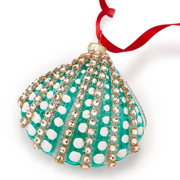 Macy’s Holiday Lane Seaside Scallop Christmas Glass Ornament 4” - Picture 1 of 5